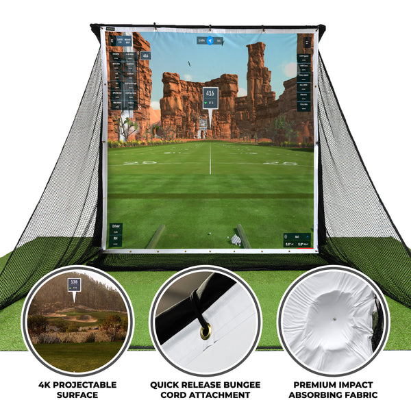 SimSpace Deluxe Home Driving Net Impact Screen | MIA Golf Technology