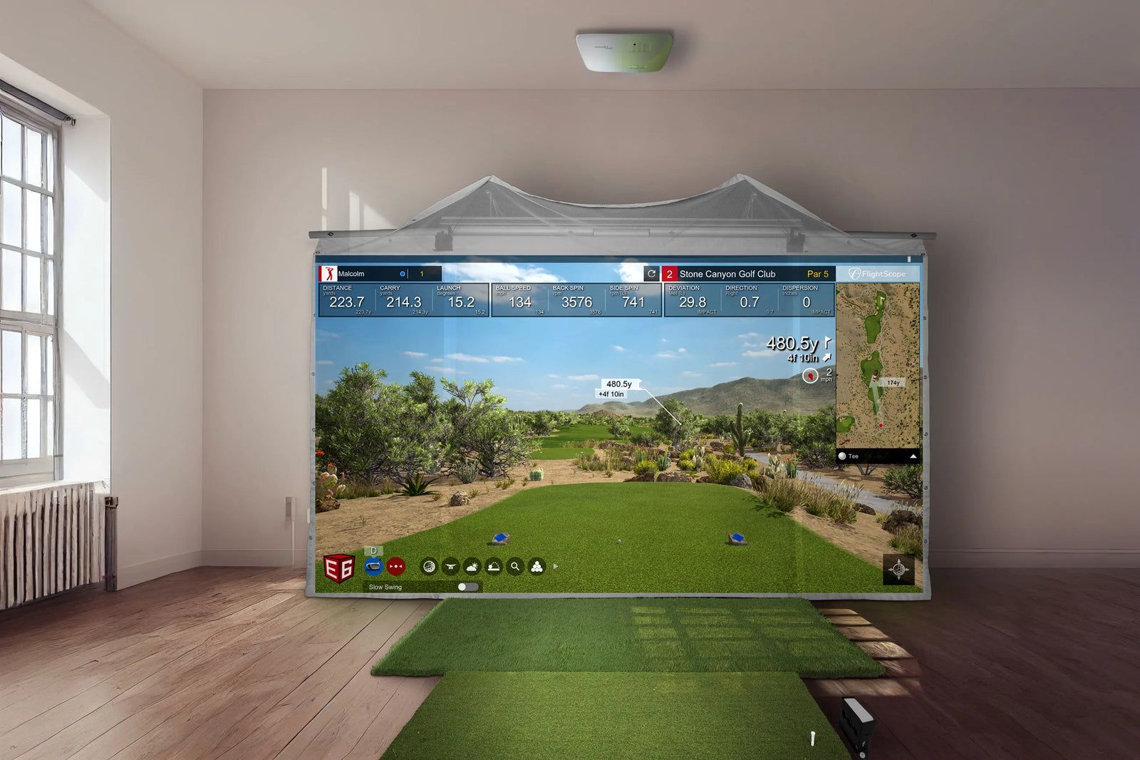 RETRACTABLE HOMECOURSE GOLF PROSCREEN 180 | MIA Golf Technology