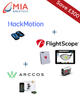 Tour Pro golf technology promo image showing Flightscope launch monitors, hackmotion wrist sensor, flightscope rangefinder and arccos game tracking in one bundle